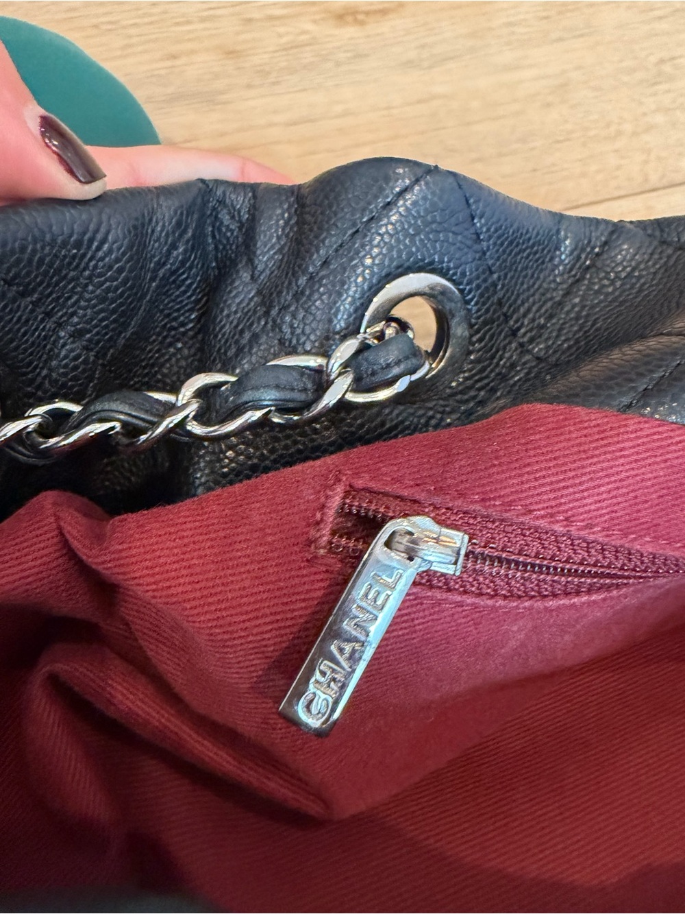 Authentic CHANEL Black Quilted CC Logo Chain Strap Tote - Picture 14 of 16